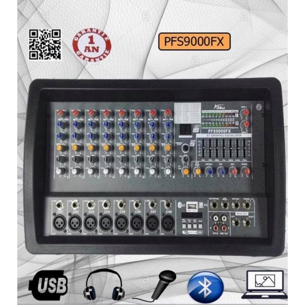 Le produit électronique PFS-9000FX BLEUTOOTH 8-Channel Professional Audio Mixer Amplifier au casablanca maroc .